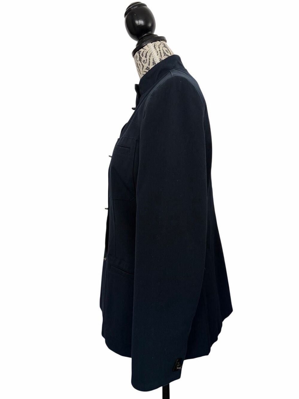 Lauren Ralph Lauren Navy Military Equestrian Jacket Leather Trim Size 10 - Picture 5 of 12